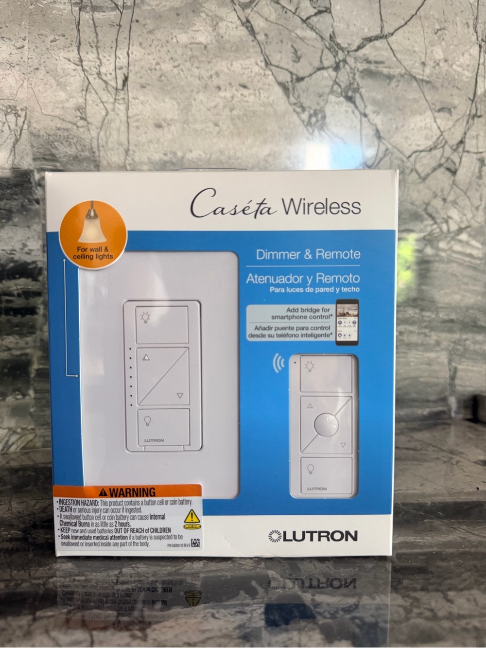 Lutron Caséta Wireless White Dimmer & Remote P-PKG1W-WH
